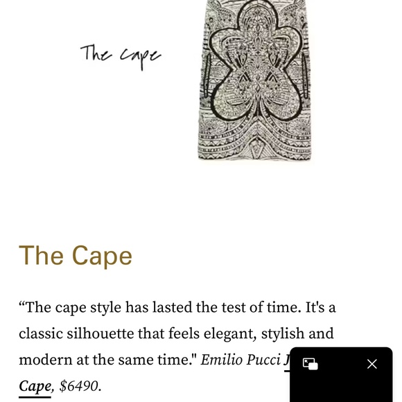 Authentic Emilio Pucci Jacquard Cape w/Fox Fur Color -S - Picture 7 of 8